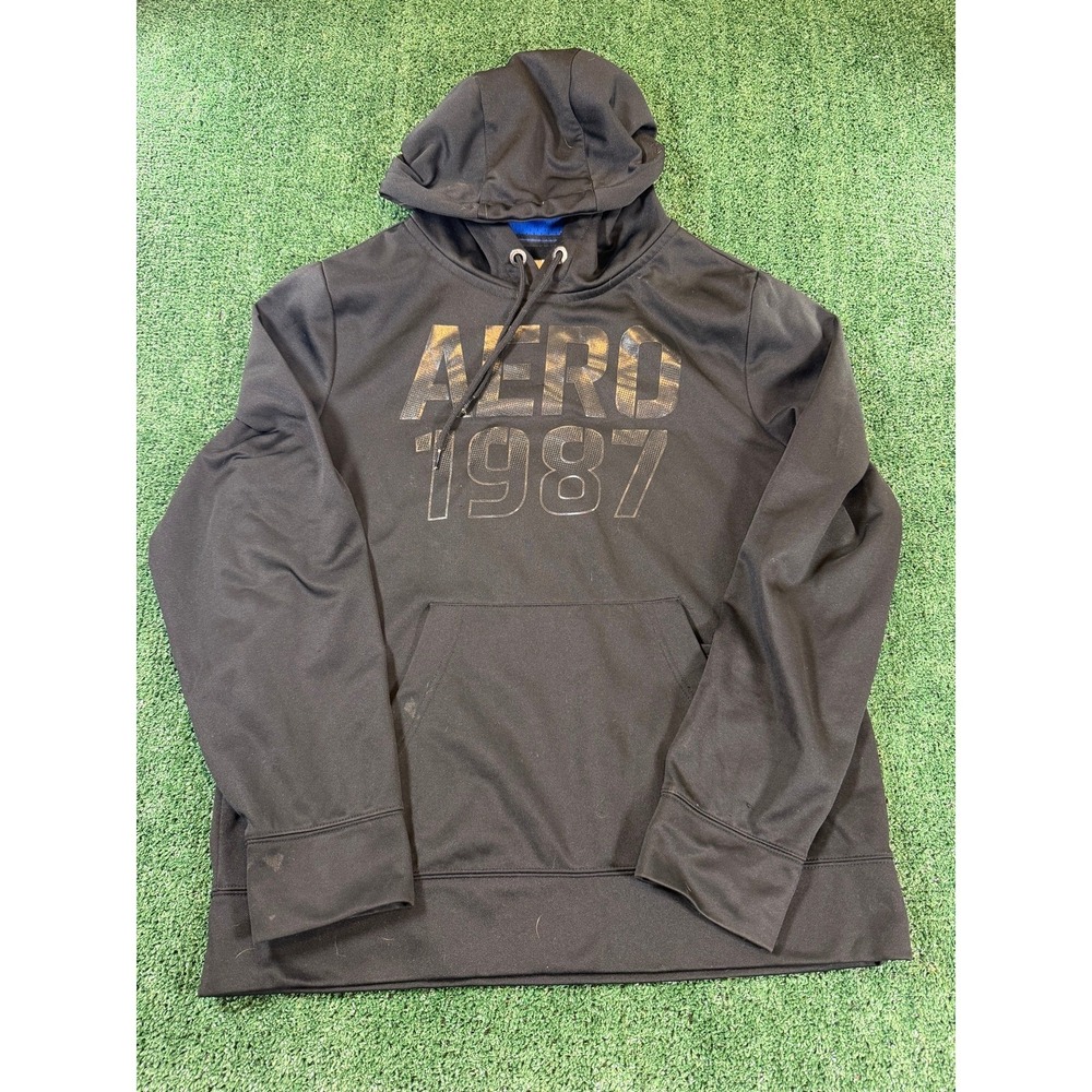 Aeropostale Black Hoodie Aero 1987 Graphic Mens XL